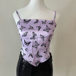 Garage Lavender Butterfly Print Camisole